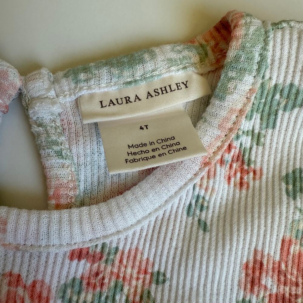 Laura Ashley Girls Ribbed Floral Cotton Dress 4T - Picture 8 of 11